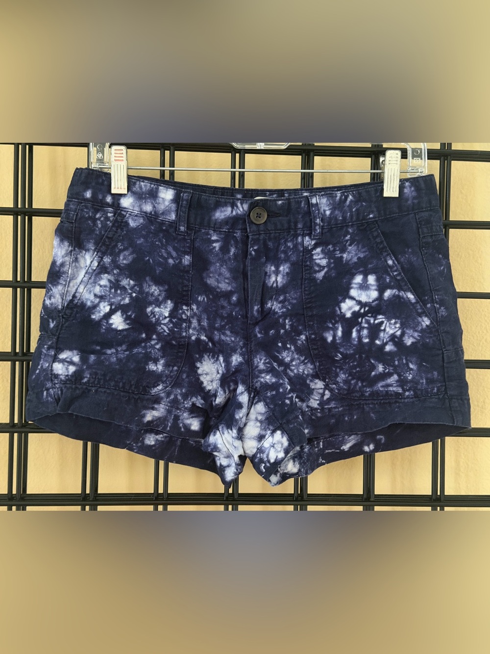 Gap Women’s Indigo Navy Tie-Dye Shorts – Cotton Patch Pocket Short Shorts
